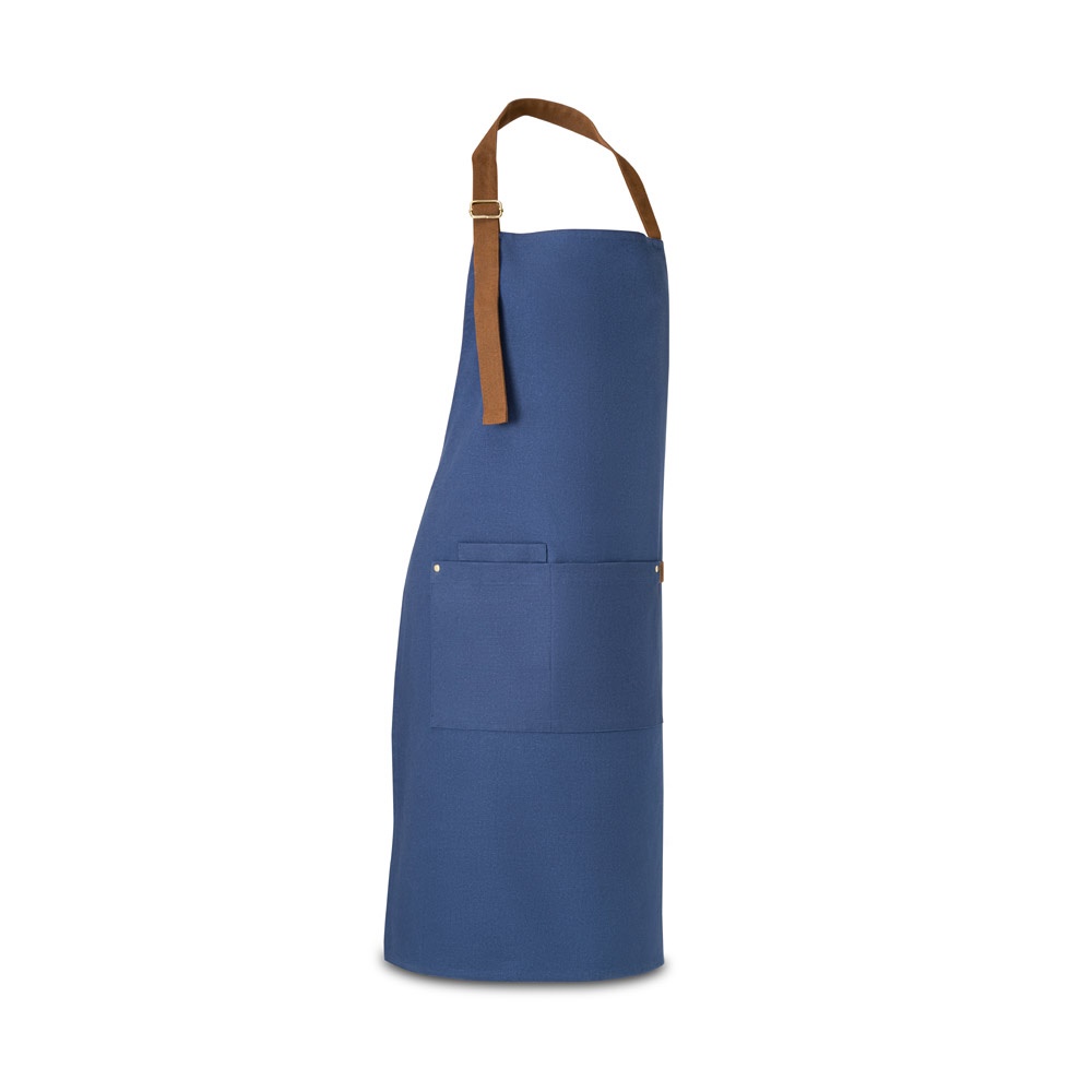 VESPER. 100% katoenen canvas schort (300 g/m²) met metalen details - Blauw