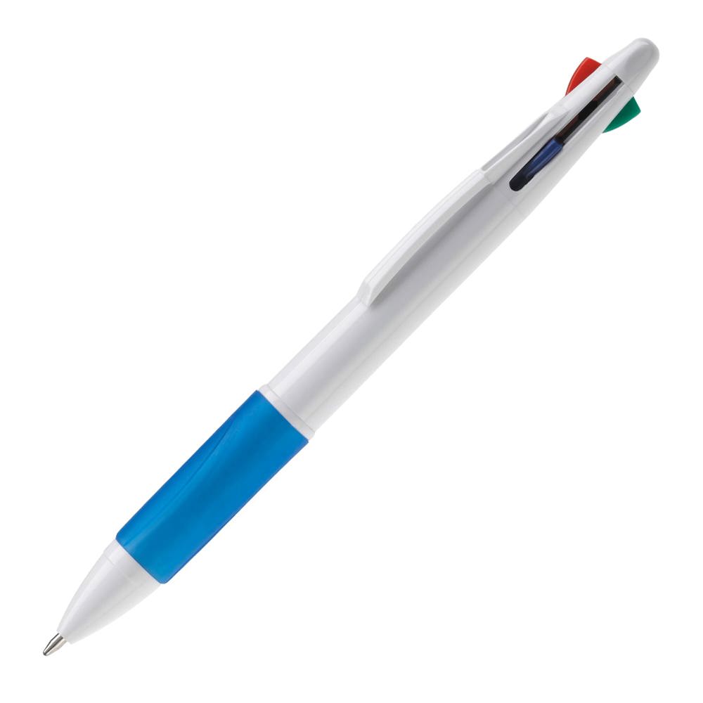 Balpen 4 kleuren hardcolour - Wit / Blauw
