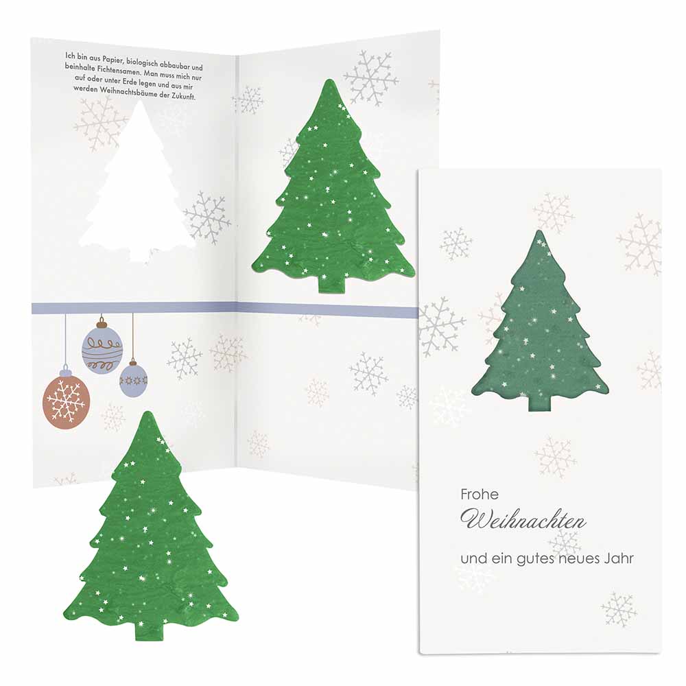 Kerstkaart met kerstboom groeipapier standaardmotief - standaard