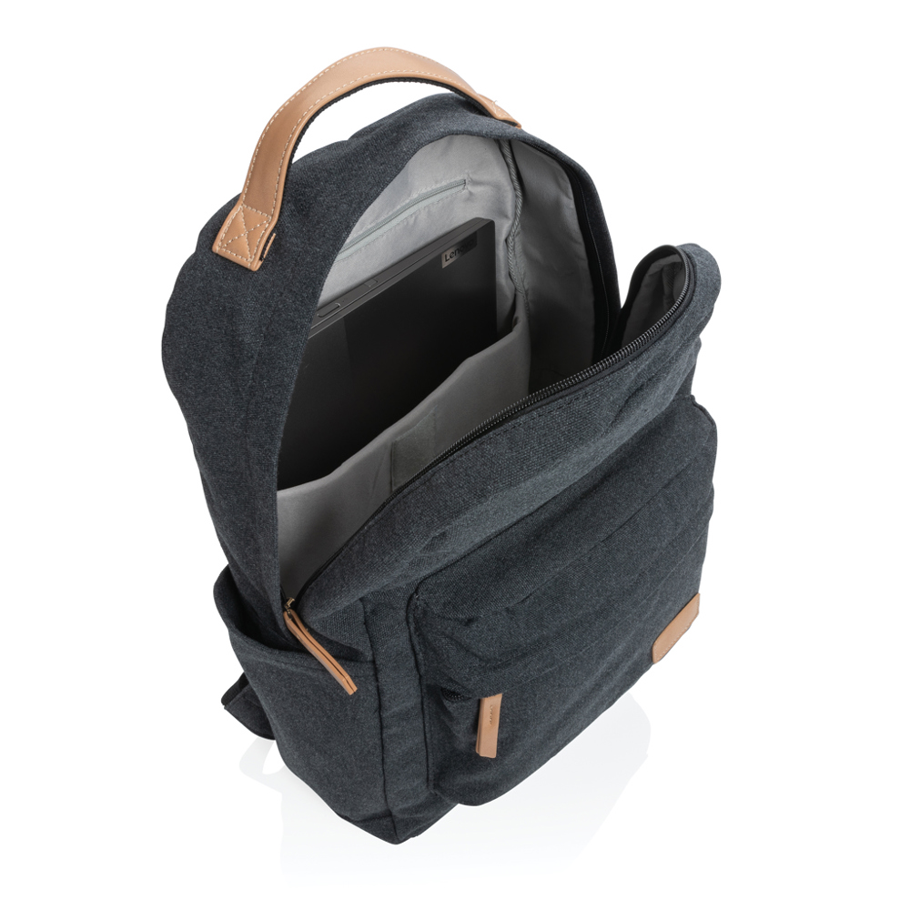 Impact AWARE™ 16 oz. recycled canvas laptop rugzak