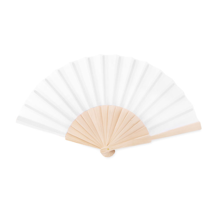 FANNY WOOD - Waaier hout/polyester - wit