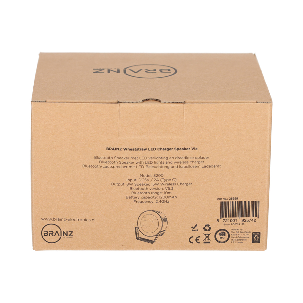 BRAINZ LED Charger Speaker Vic Wheatstraw Naturel
