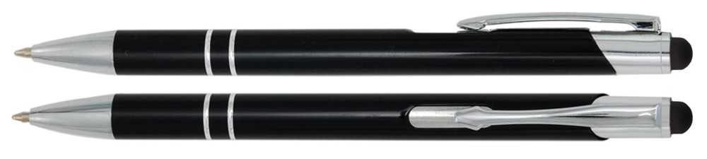 Aluminium touch-stylus balpen Marseille - Zwart