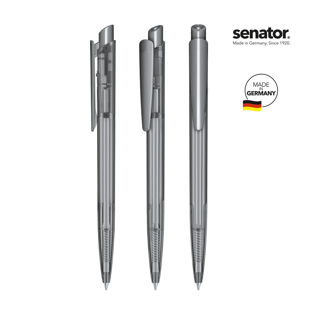 senator® Dart Clear  retractable pen - cool gray 9