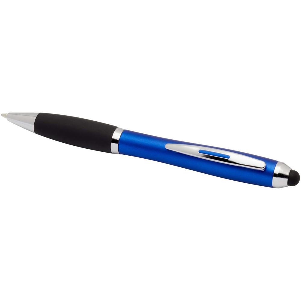 Nash RCS balpen met stylus van gerecycled plastic met gekleurde behuizing en zwarte grip (zwarte inkt)