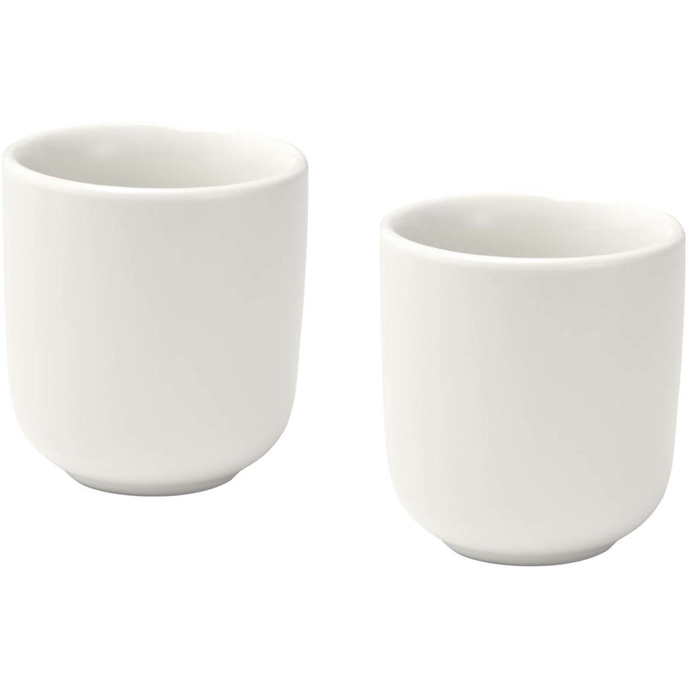 Male keramische espressokopjes van 90 ml met matte afwerking, set van 2 - Wit