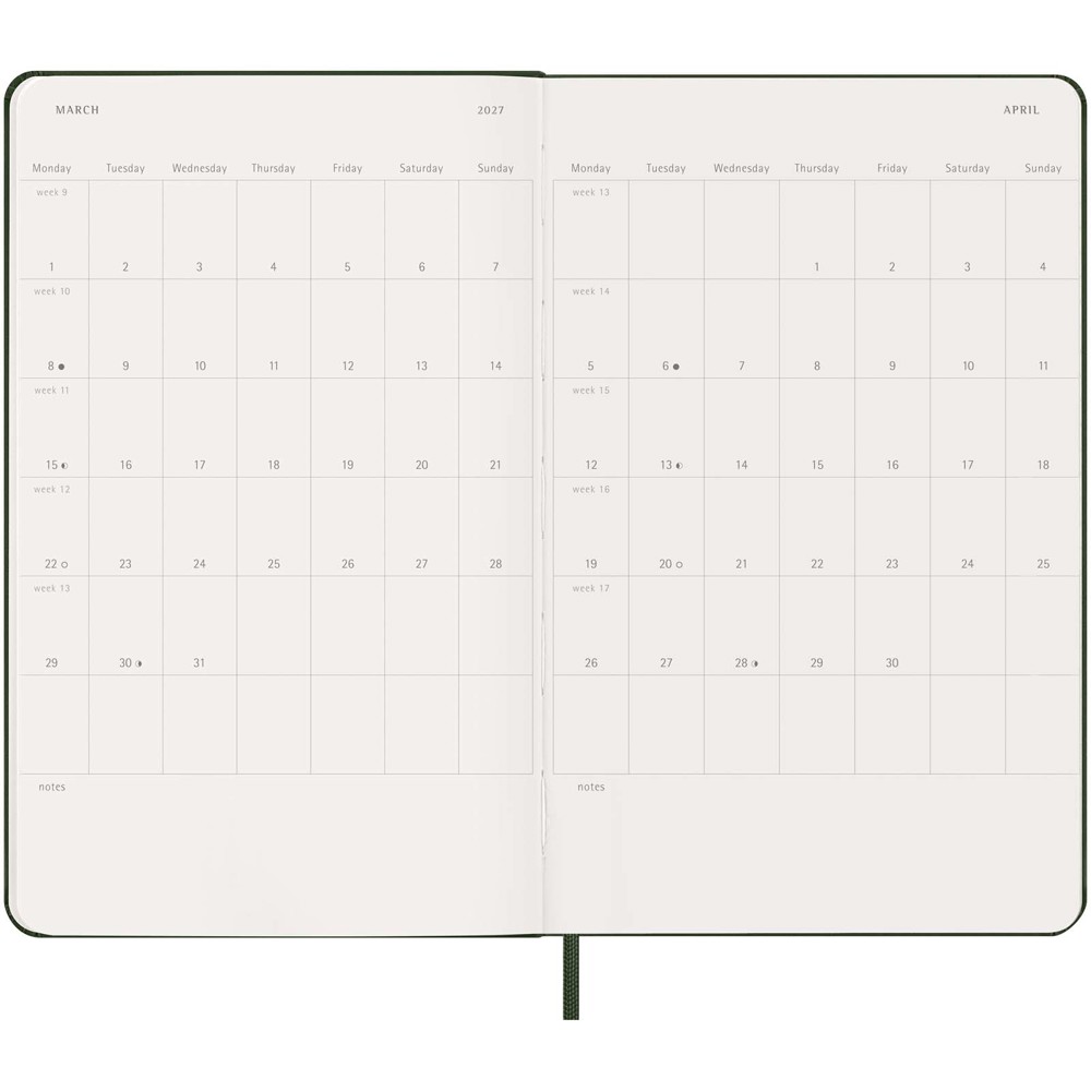 Moleskine week-agenda voor 12 maanden met harde kaft L