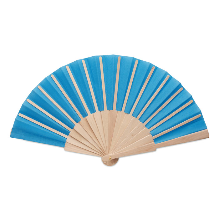 FANNY WOOD - Waaier hout/polyester - Royal Blauw