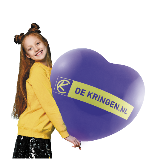 Reuzenballon hartvorm bedrukt Ø 65 cm