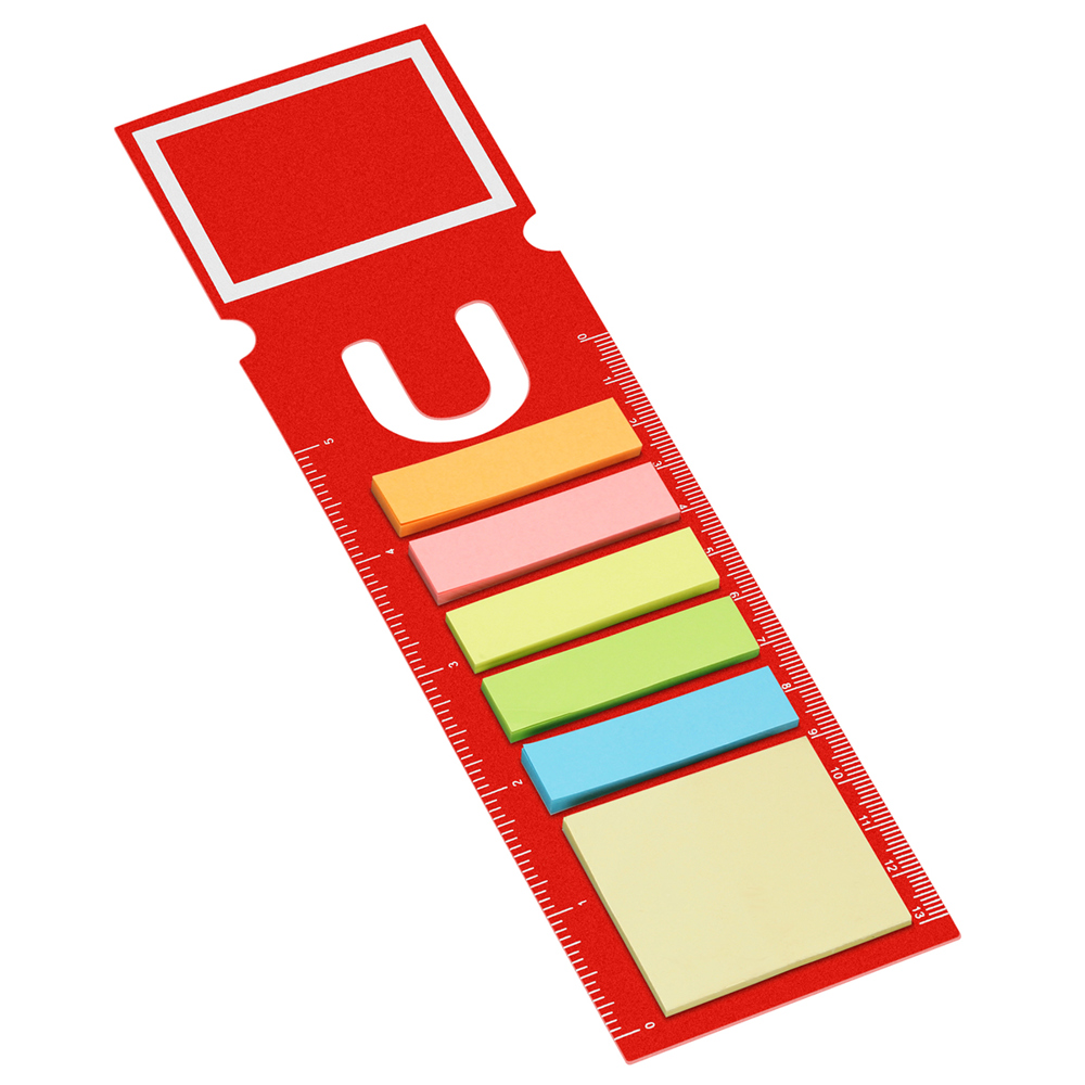 Zelfklevende memoblaadjes met boekenlegger - Rood