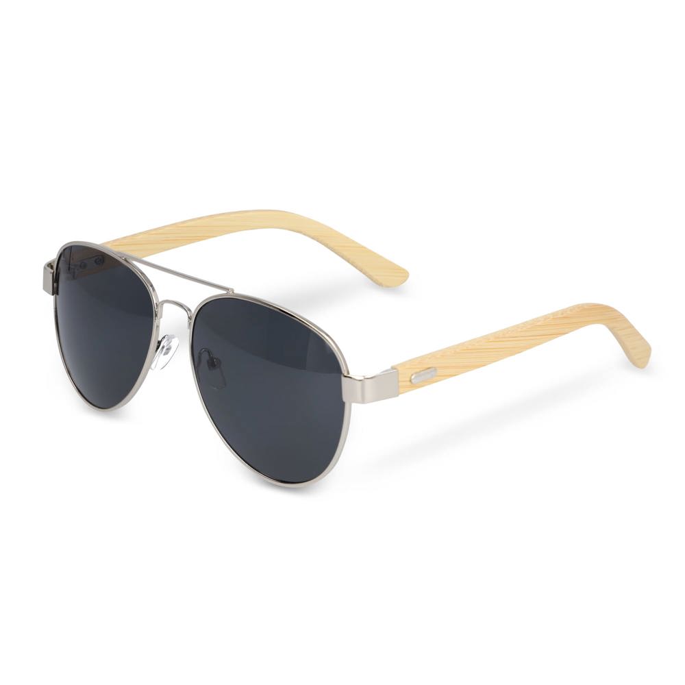 Aviator zonnebril met bamboe poten
