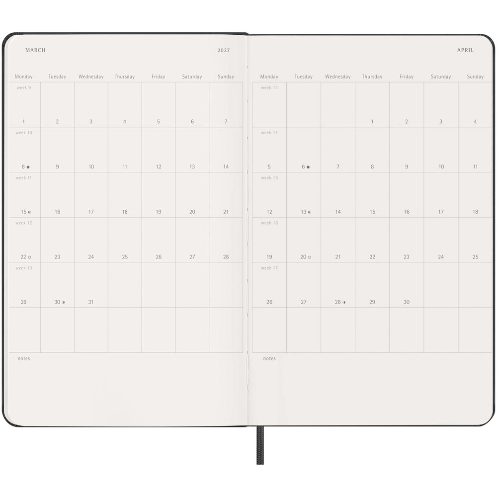 Moleskine verticale agenda voor 12 maanden met zachte kaft L