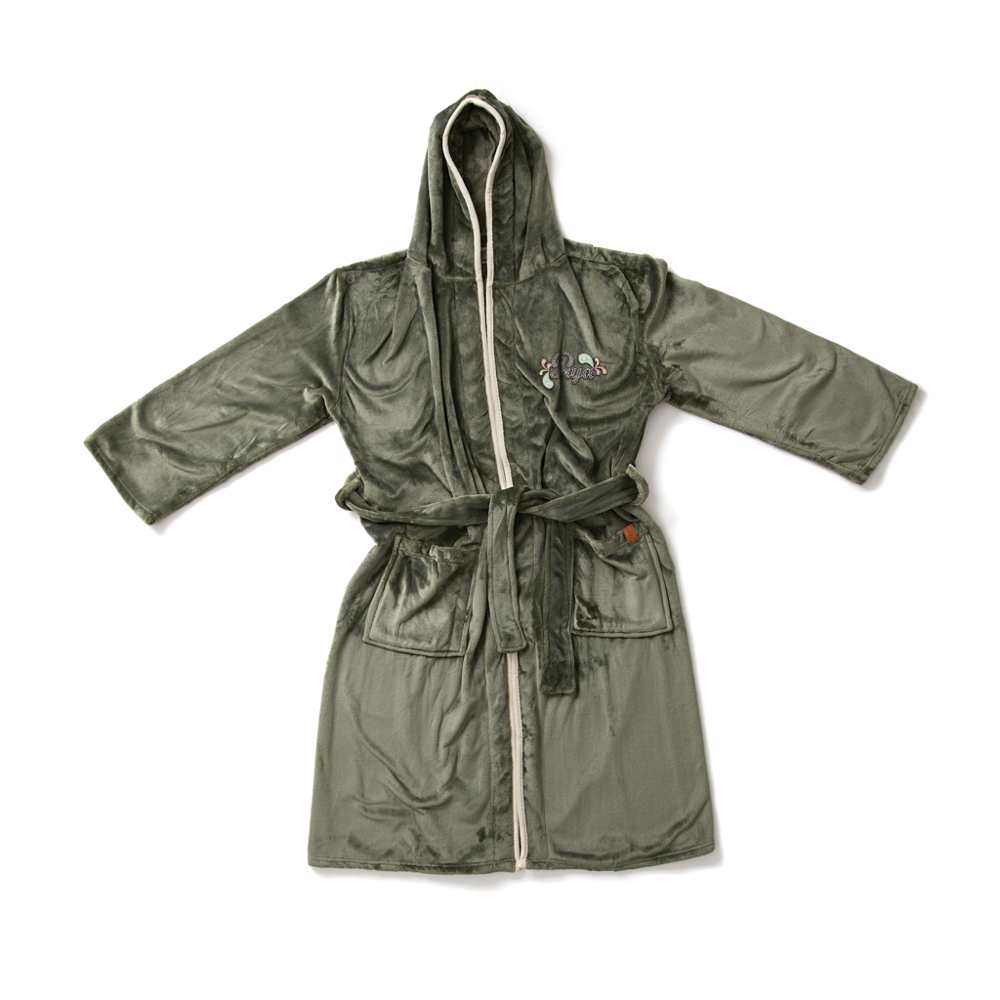 VINGA Louis luxe pluche RPET badjas maat S/M