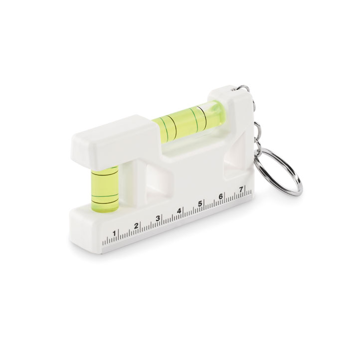 MAGEVEL - Magnetische waterpas ABS sleutelha - Wit