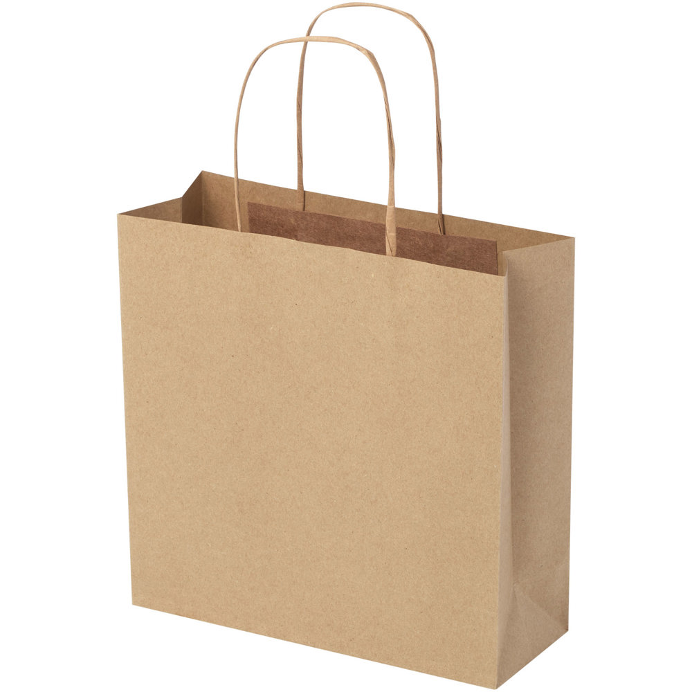 Papieren tas 120 g/m2 gemaakt van kraftpapier met gedraaide handgrepen - 24 x 9 x 24 cm