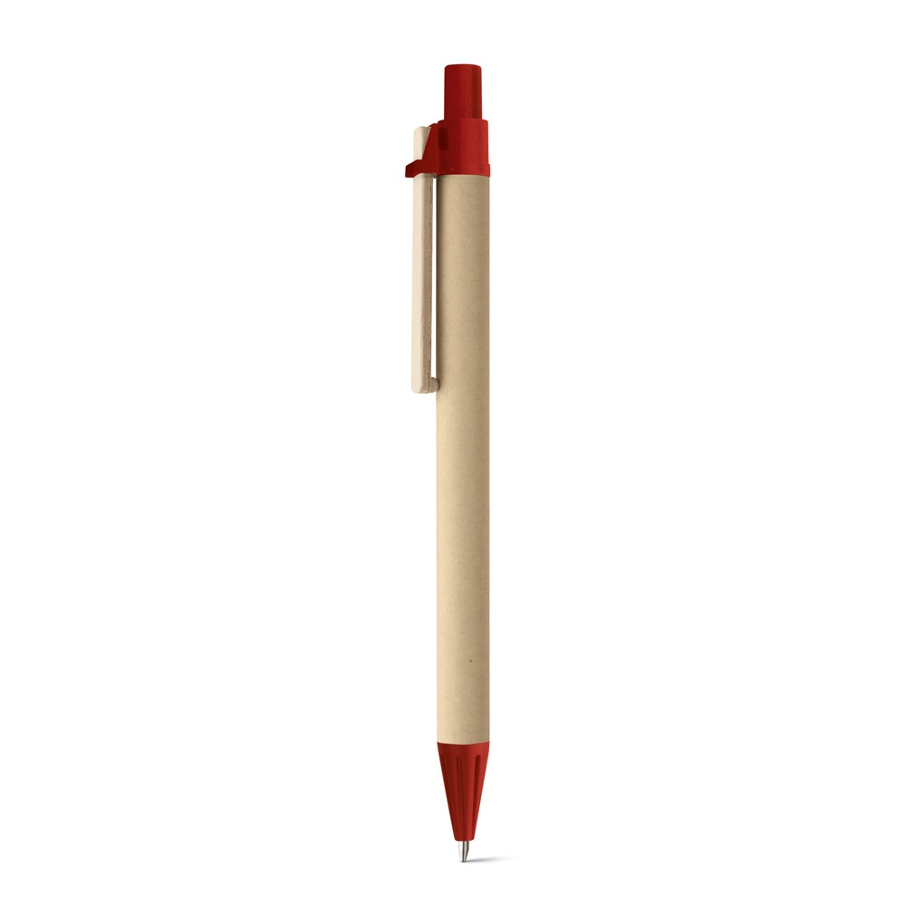 NAIROBI. Balpen van kraftpapier met houten clip - Rood