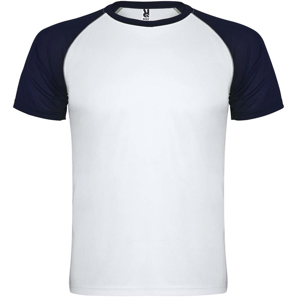 Indianapolis 140 g/m² sportshirt met korte mouwen voor kinderen - Wit, Marineblauw