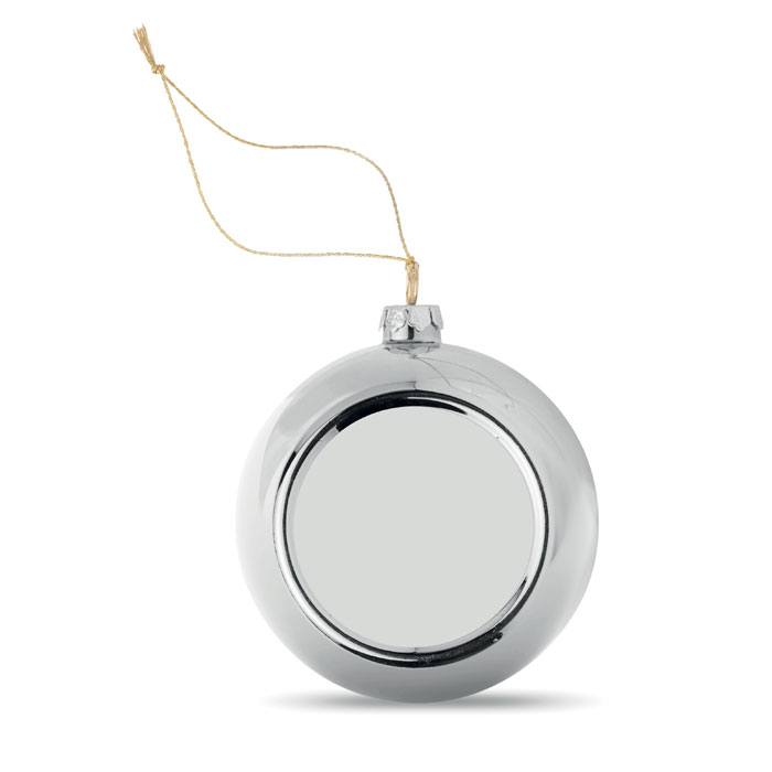 HAPPY BALL - Sublimatie Kerstbal - zilver