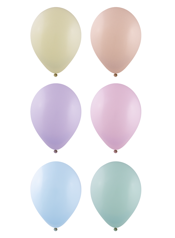 Ballonnen bedrukt 90/100 cm - Ø 35 cm - 12 inch - Assorti Macaron