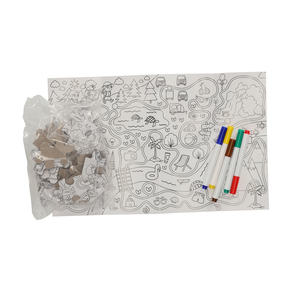 JENS Living Kleurplaat Puzzel Travel