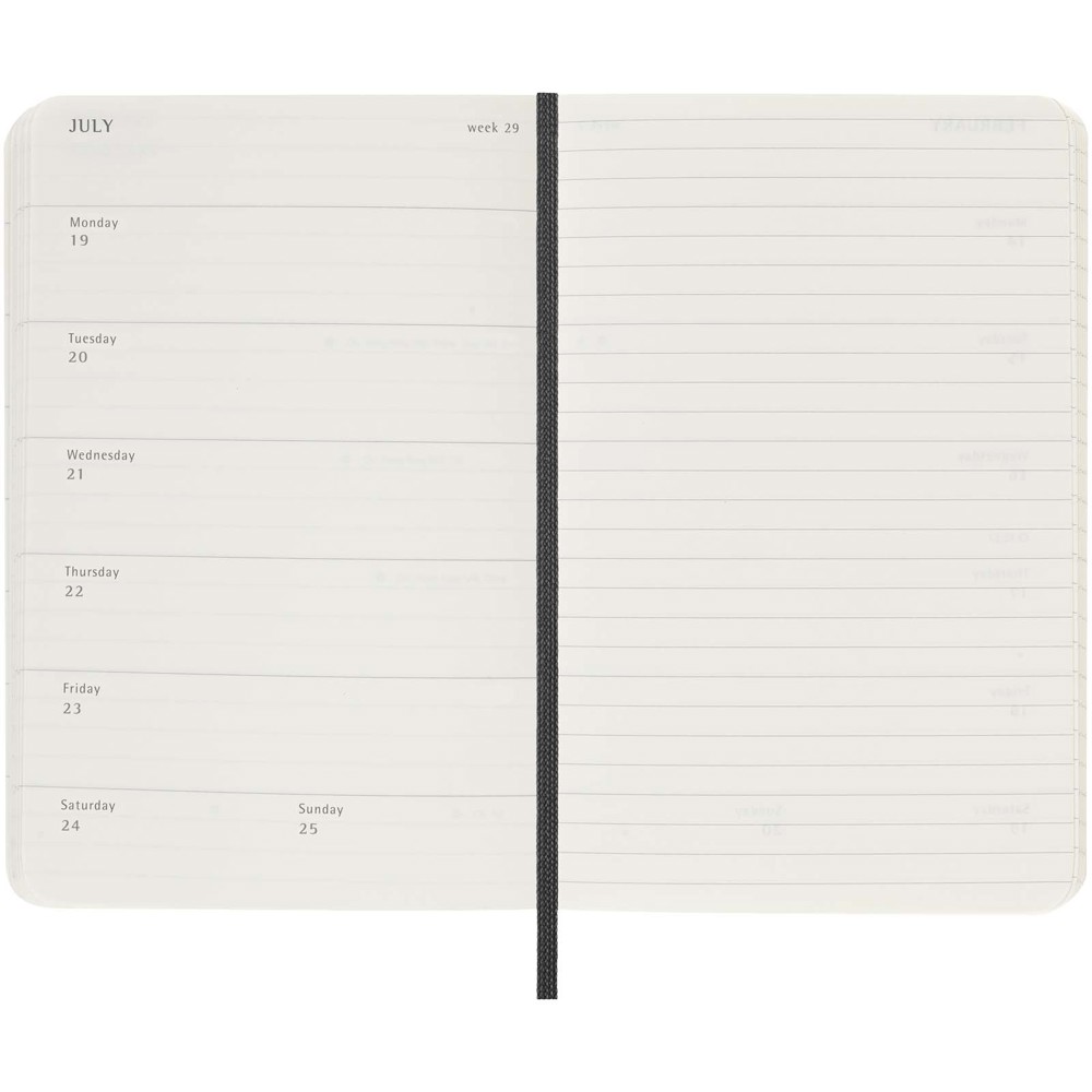Moleskine pocket week-agenda voor 12 maanden met zachte kaft