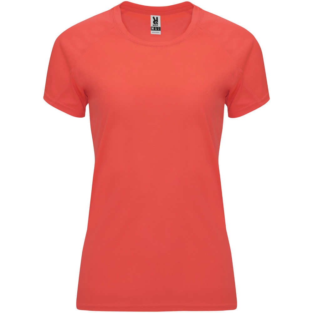Bahrain 135 g/m² sportshirt met korte mouwen voor dames - Fluorkoraal