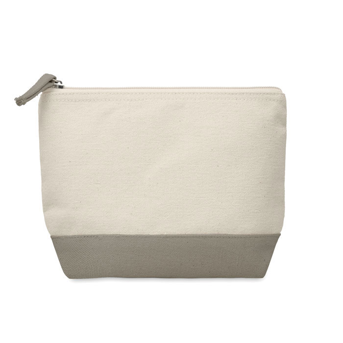 KLEUREN - 2-Kleurige katoenen toilettas - Grijs