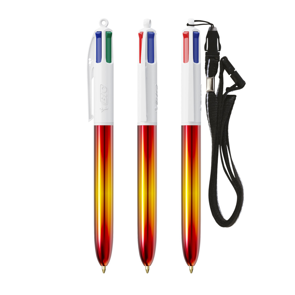 BIC® 4 Colours® Flags Collection + lanyard - Rood - geel - rood