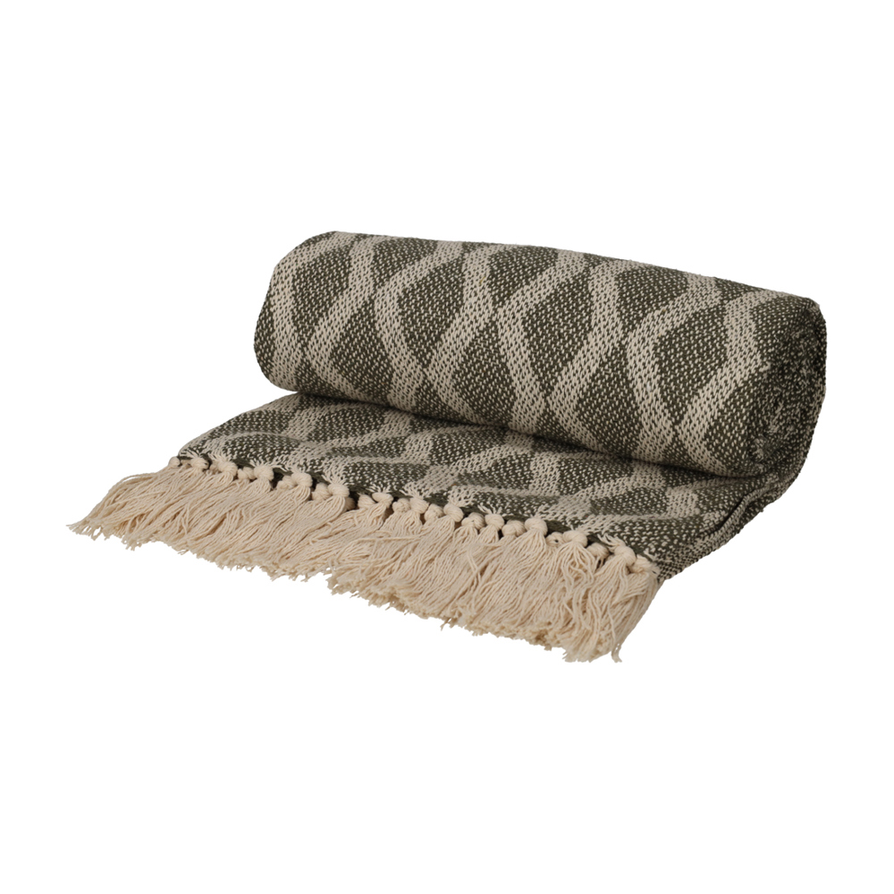 JENS Living Basic Recycled Cotton Plaid - Groen