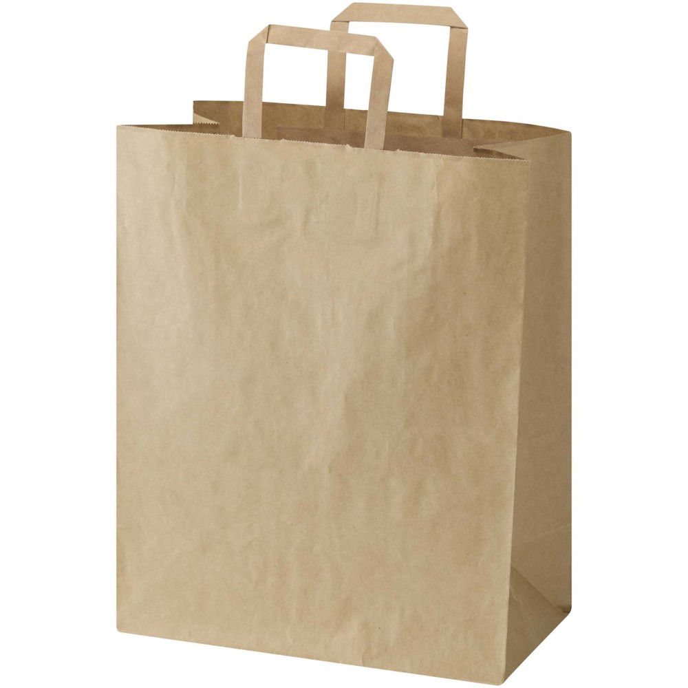 Kraft papieren tas 80–90 g/m² met platte handvatten – 32 x 17 x 39 cm