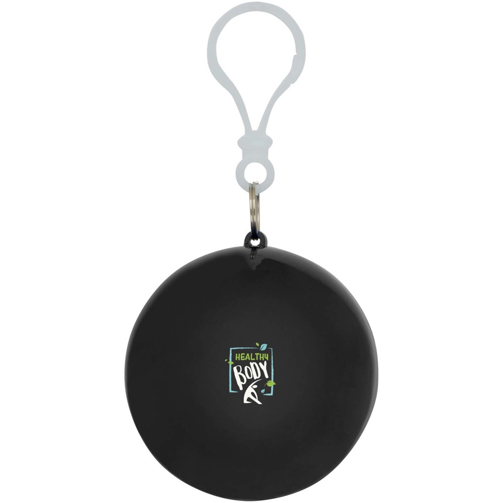 Fog poncho in ronde plastic verpakking met karabijnhaak