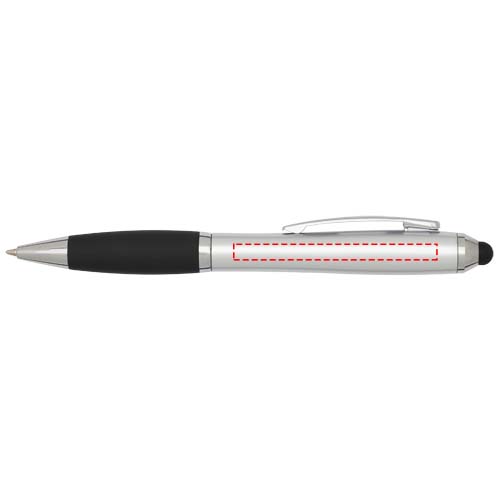 Nash RCS balpen met stylus van gerecycled plastic met gekleurde behuizing en zwarte grip (zwarte inkt)