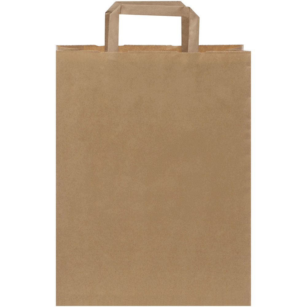 Papieren tas 80-90 g/m2 gemaakt van kraftpapier met platte handgrepen - 25 x 11 x 32 cm