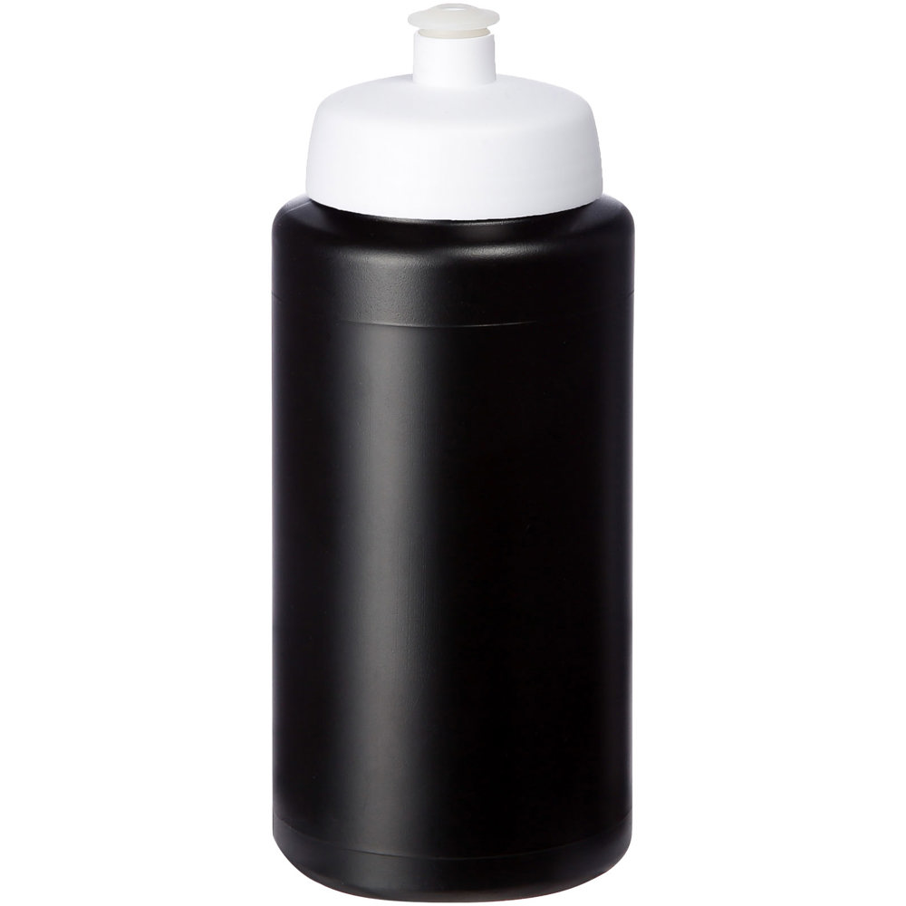 Baseline® Plus grip 500 ml sportfles met sportdeksel - Zwart, Wit