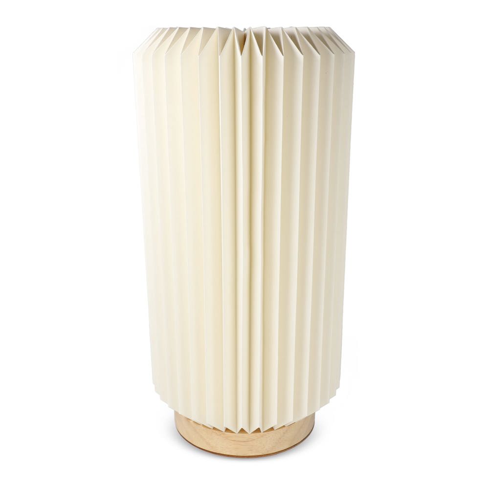 Coollux vouwbare papieren LED lamp Aurora Tall op houten voet, 32cm