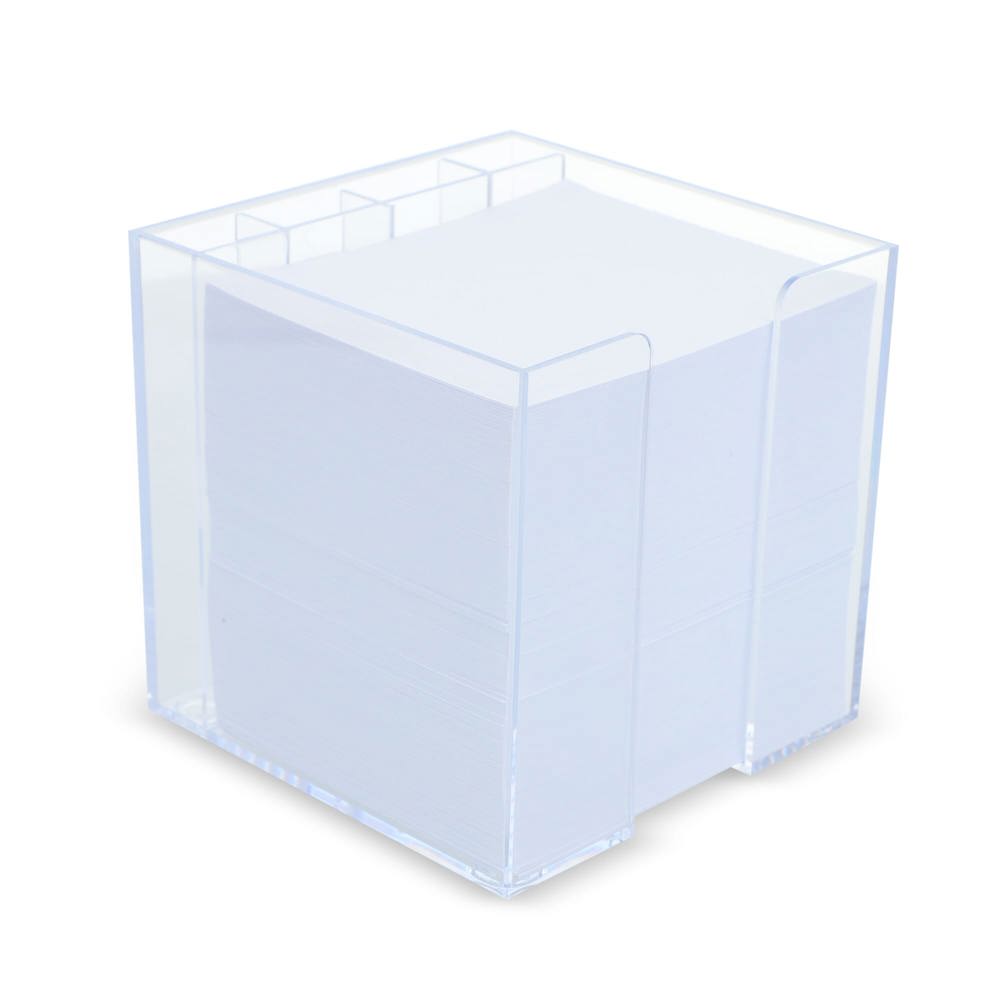 Papierkubus de luxe wit papier 10x10x10cm - transparant