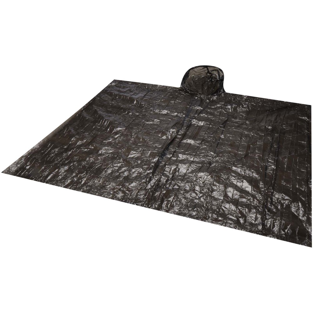 Fog poncho in ronde plastic verpakking met karabijnhaak