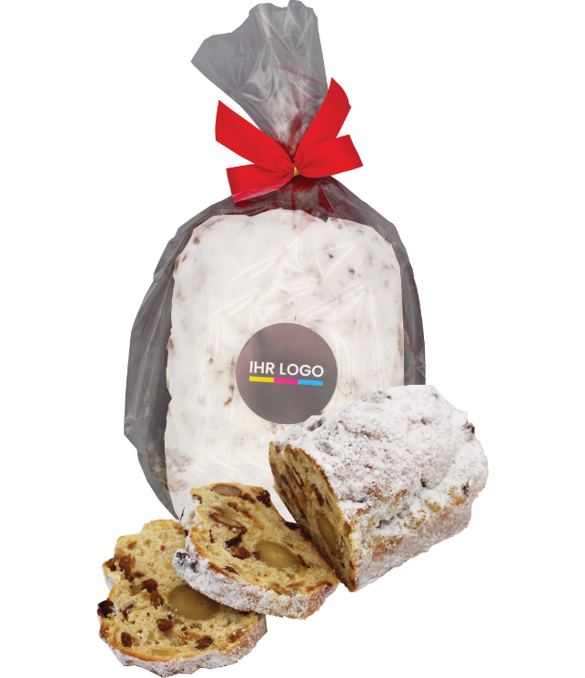 Kerststol 500gr. met bedrukte sticker