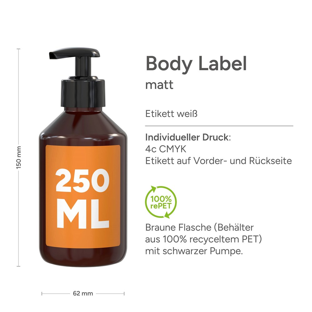 Handreinigingsgel, 250 ml, Body Label (R-PET)