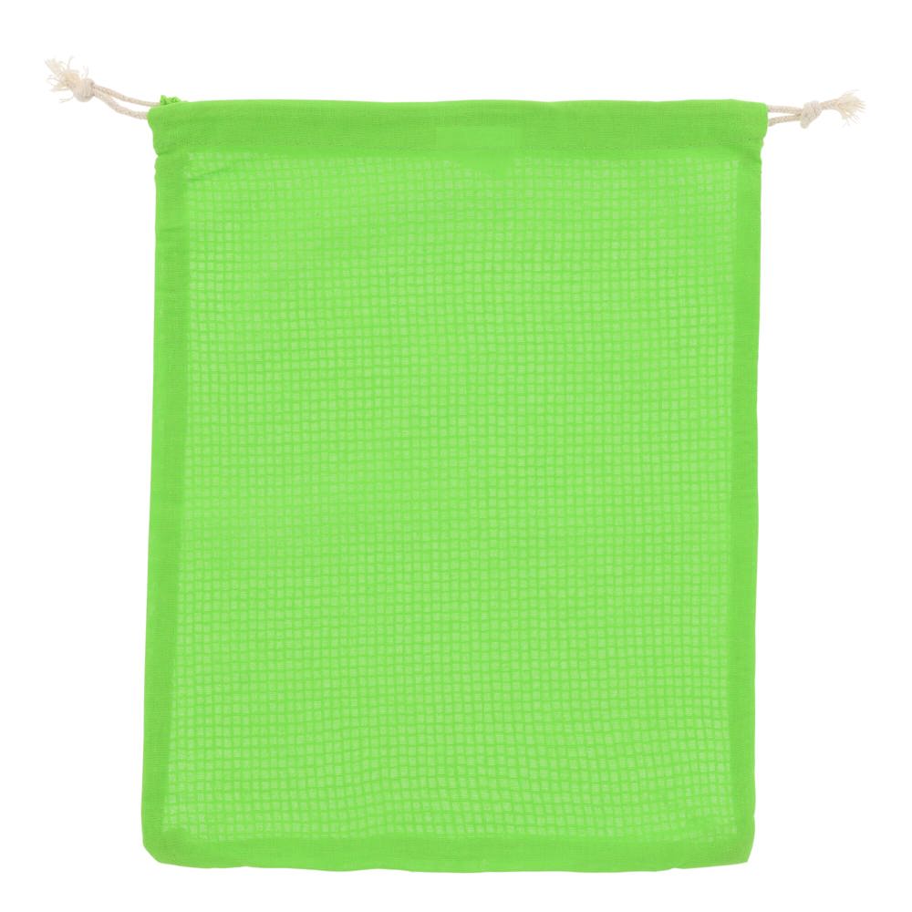 Herbruikbaar groente &amp; fruit zakje OEKO-TEX® katoen 25x30cm - lichtgroen