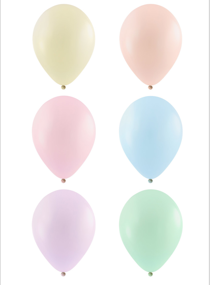Ballonnen bedrukt Qualityprint Ø 35 cm / omvang 90-100 cm / 12 inch - Assorti Macaron