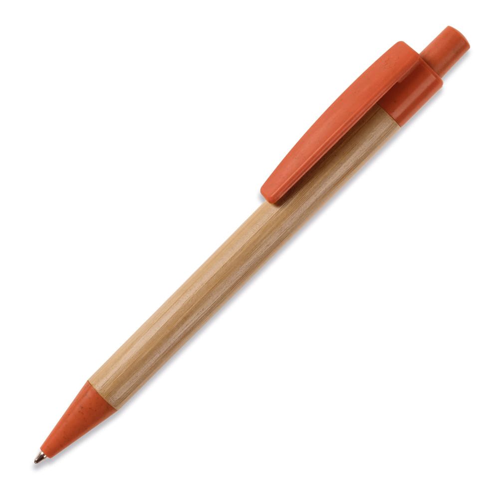 Ball pen bamboe met tarwestro - Oranje