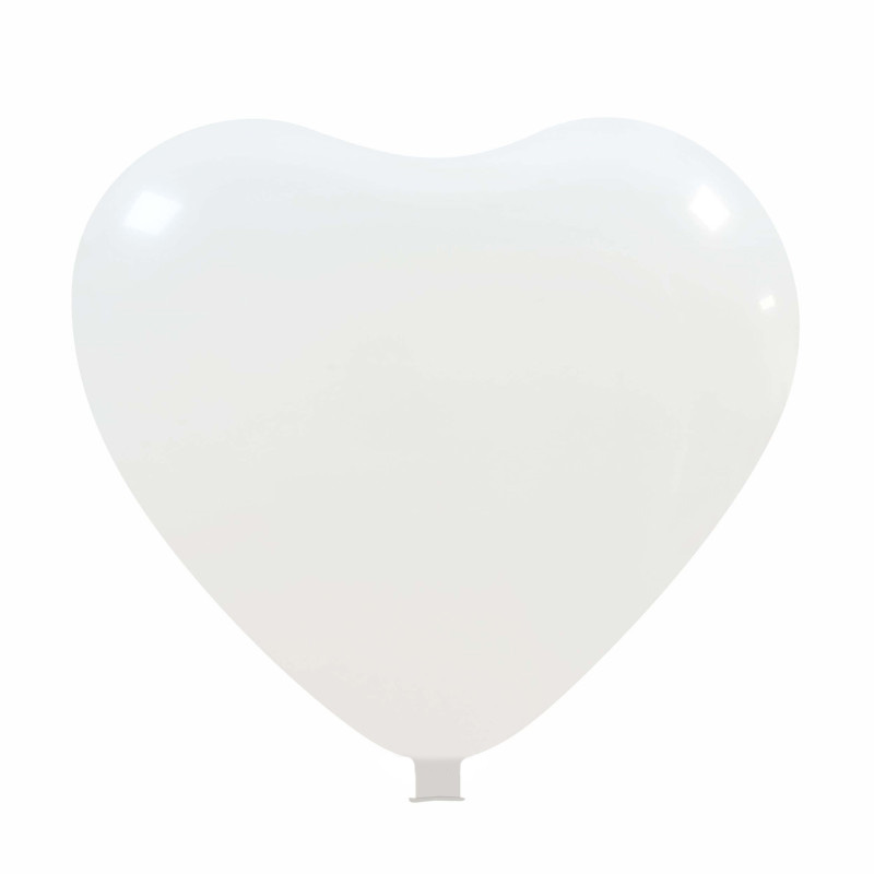 Reuzenballonnen bedrukt hartvorm - Ø 65 cm / omvang 170 cm / 25 inch - Wit (16)