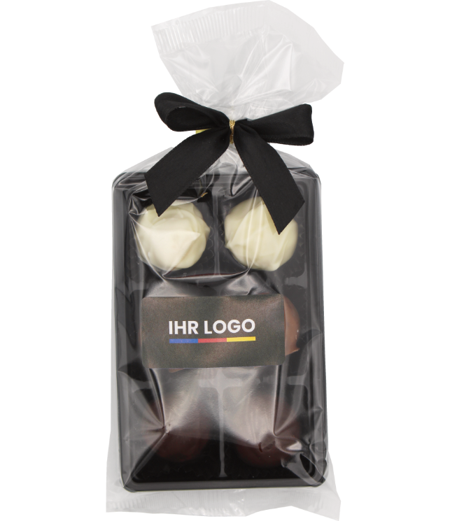 Chocolade blisterverpakking van 6 met alcohol inclusief sticker