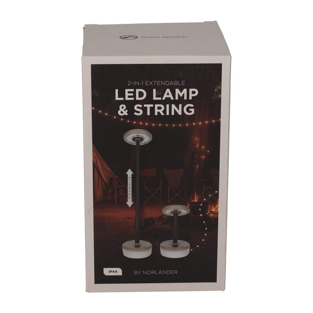 NORLÄNDER 2-in-1 Uitschuifbare LED Lamp & Slinger Taupe