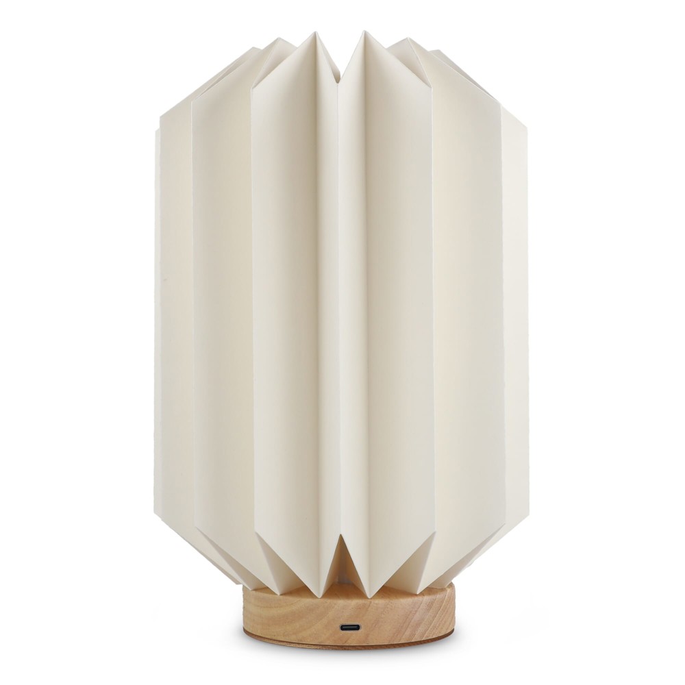 Coollux vouwbare papieren LED lamp Eos op houten voet, 25 cm (brievenbus doos)