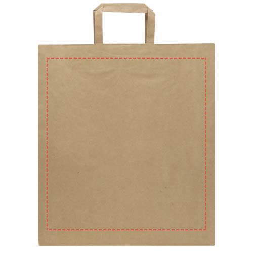 Kraft papieren tas 80–90 g/m² met platte handvatten – 32 x 17 x 39 cm