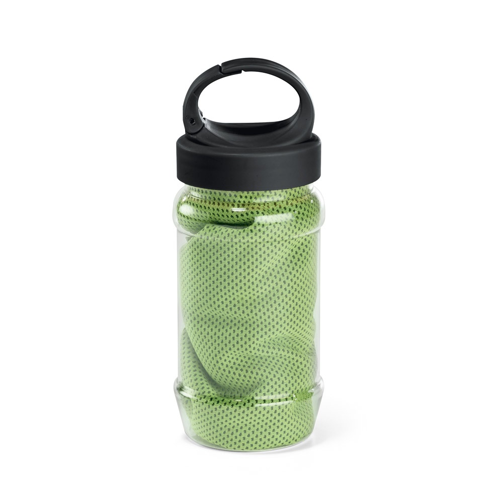 ARTX PLUS. Set met een PP en PET fles en een polyamide en polyester sporthanddoek - Licht groen