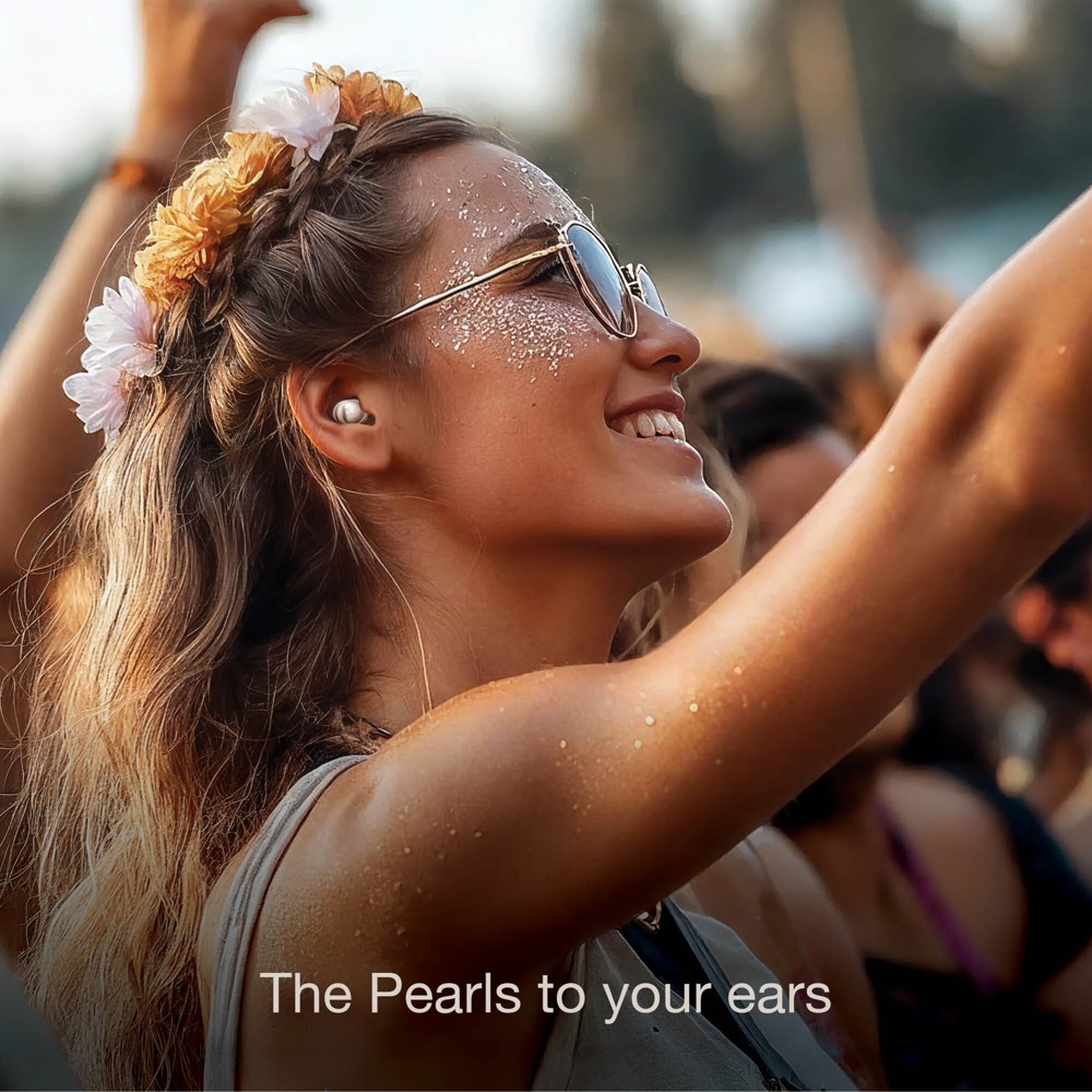 Fresh 'n Rebel Pearls Radiant Festival Oordopjes – Gecertificeerde Gehoorbescherming – Case met Tracker