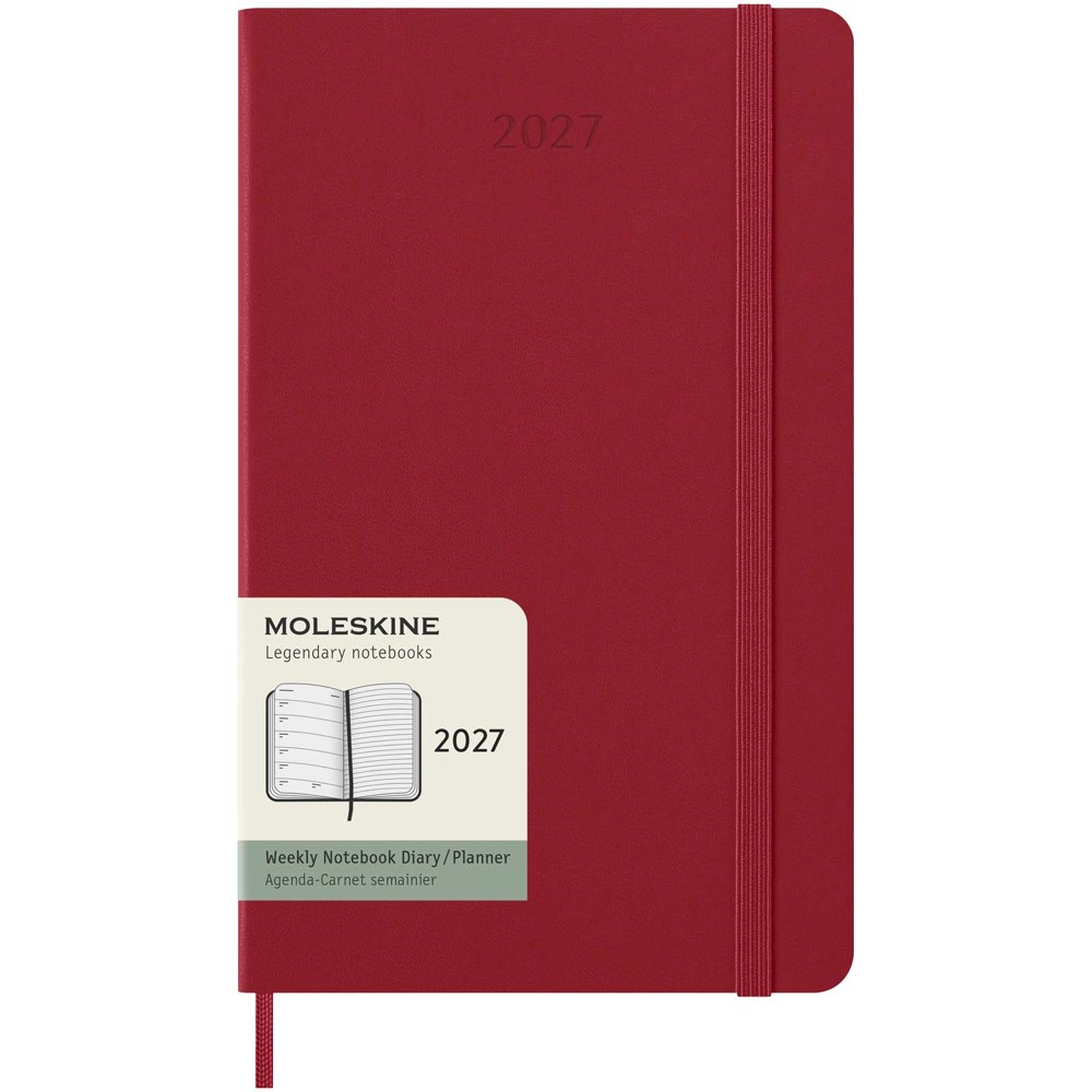 Moleskine week-agenda voor 12 maanden met harde kaft L - Scharlakenrood